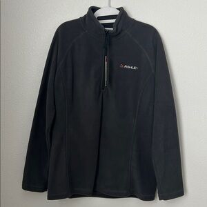Men’s Charcoal Grey Fleece Quarter-Zip Pullover featuring an embroidered "ASHLEY